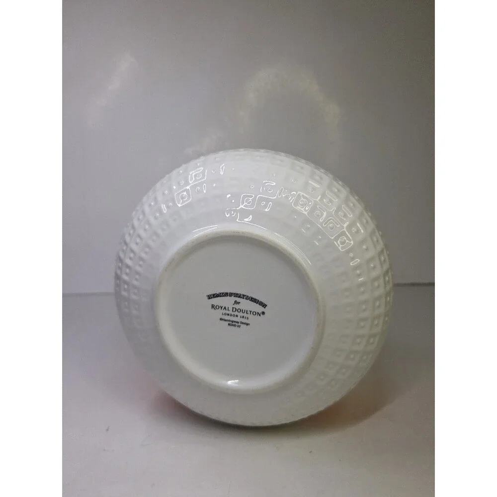 Hemingway Design for Royal Doulton Round Rose Vase Orange & White 6